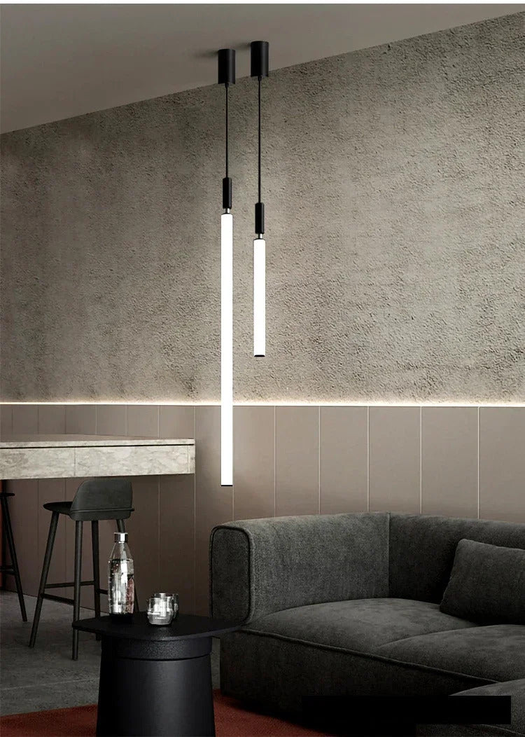 Nordic Staircase strip Pendant Light Modern Minimalist long line Villa Loft bedside Hanging Lamp