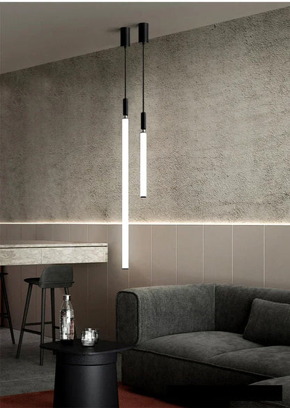 Nordic Staircase strip Pendant Light Modern Minimalist long line Villa Loft bedside Hanging Lamp