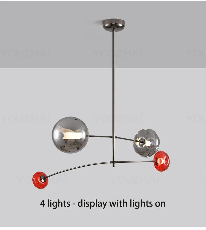 Nordic Art Magic Bean Pendant Lamp Modern Glass Chandelier