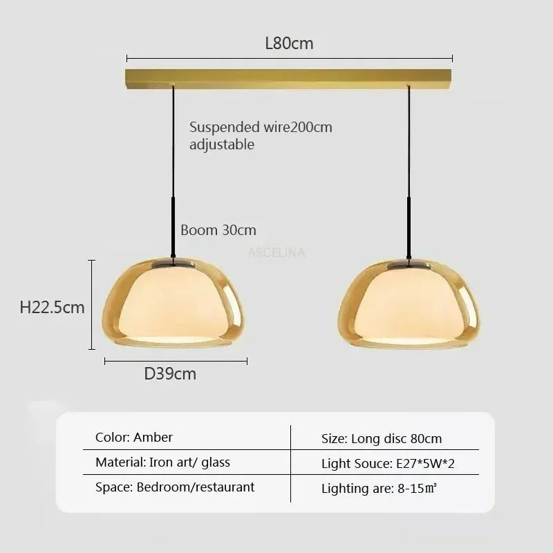 Nordic Glass Jellies Design Hanging Lamp Indoor Dining Living Room Pendant Light