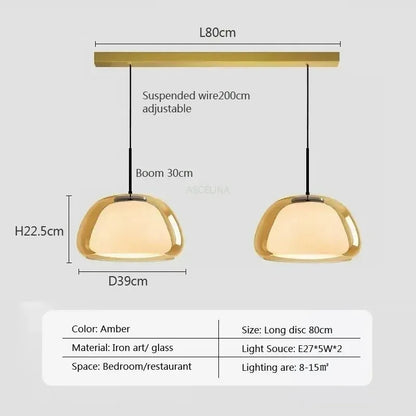 Nordic Glass Jellies Design Hanging Lamp Indoor Dining Living Room Pendant Light