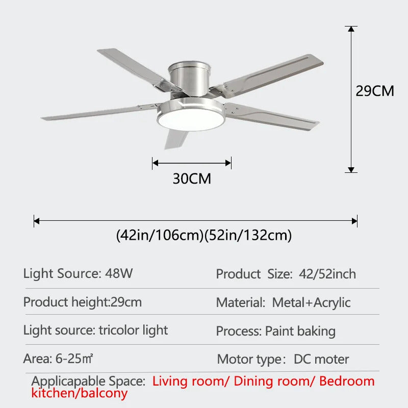 42/52-inch low-floor ceiling fan with pure copper motor fan