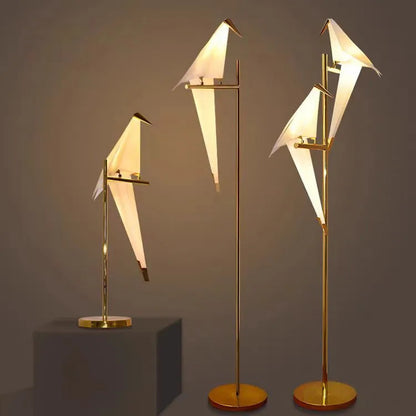Perch Light table Lamp Led Designer Gold Origami Bird Standing Lamps For Living Room Creative Art Deco Safaside Corner Lamp
