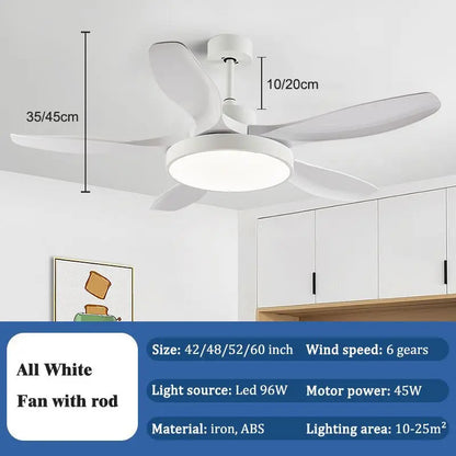 Nordic Large Ceiling Fans light Modern Natural wood color Simple Remote Control Ceiling Fan lamp