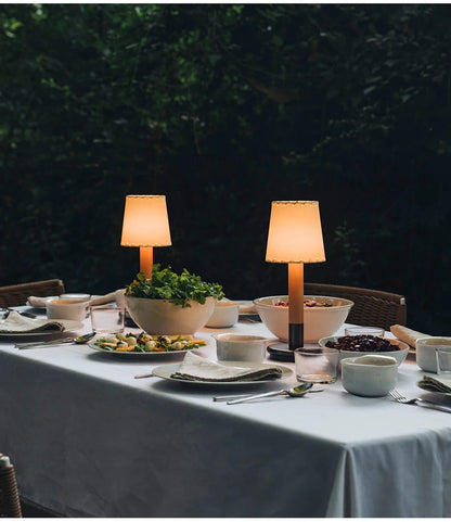 Spanish Creative Retro Nostalgic Rechargeable Table Lights LED Restaurant Bar Counter Bedroom Bedside Fabric Nighting Desk Lamps