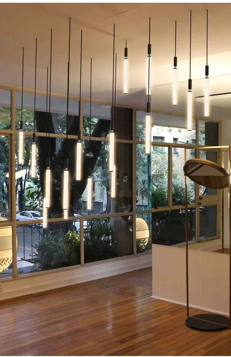 Nordic Staircase strip Pendant Light Modern Minimalist long line Villa Loft bedside Hanging Lamp