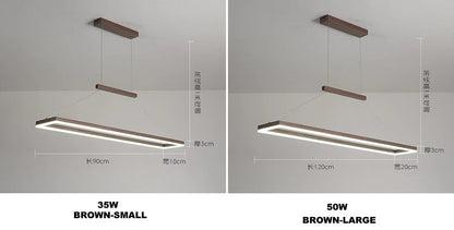 Rectangular chandelier Aluminum LED deco design Nordic style lamp