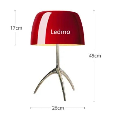 Nordic modern colorful glass lampshade three legged LED desk lamp suitable for study bedroom living room