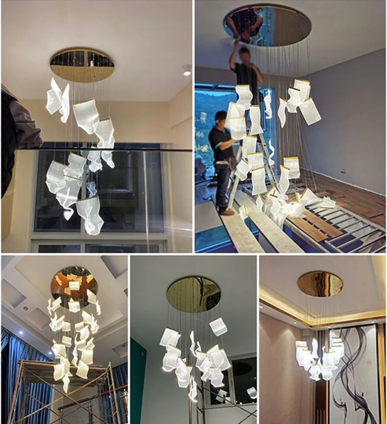 Rinkle Suspended Lights Modern Guide stairwell Chandelier