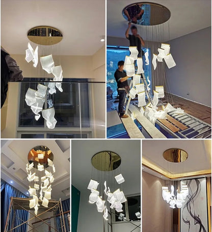 Rinkle Suspended Lights Modern Guide stairwell Chandelier