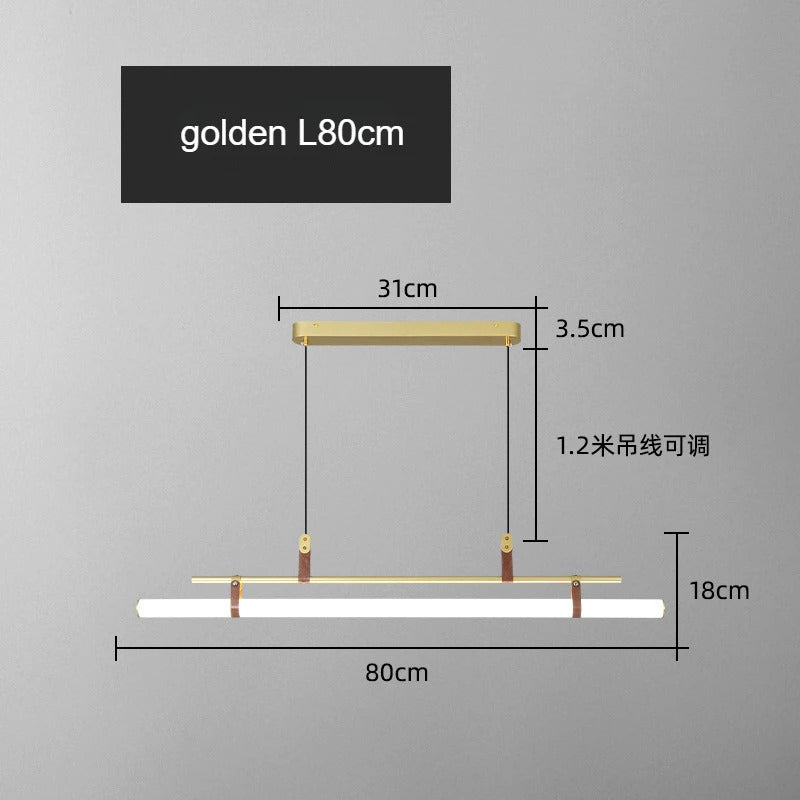 Nordic Minimalist Dining room Study Room Office Desk lighting Coffee Table Kitchen island Long Strip LED Ceiling Pendant Lamp