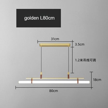Nordic Minimalist Dining room Study Room Office Desk lighting Coffee Table Kitchen island Long Strip LED Ceiling Pendant Lamp