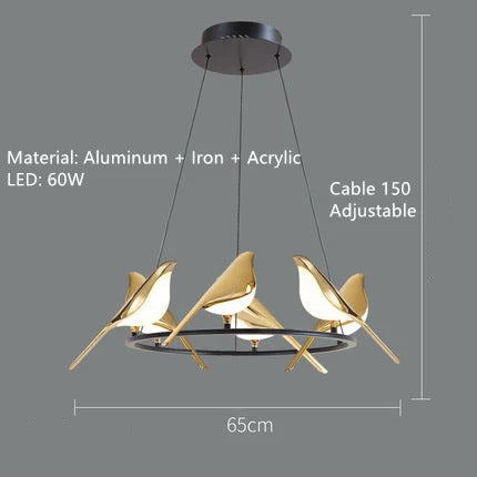 Nomi Chandelier birds chandelier Restaurant kitchen postmodern Decoration lustre design