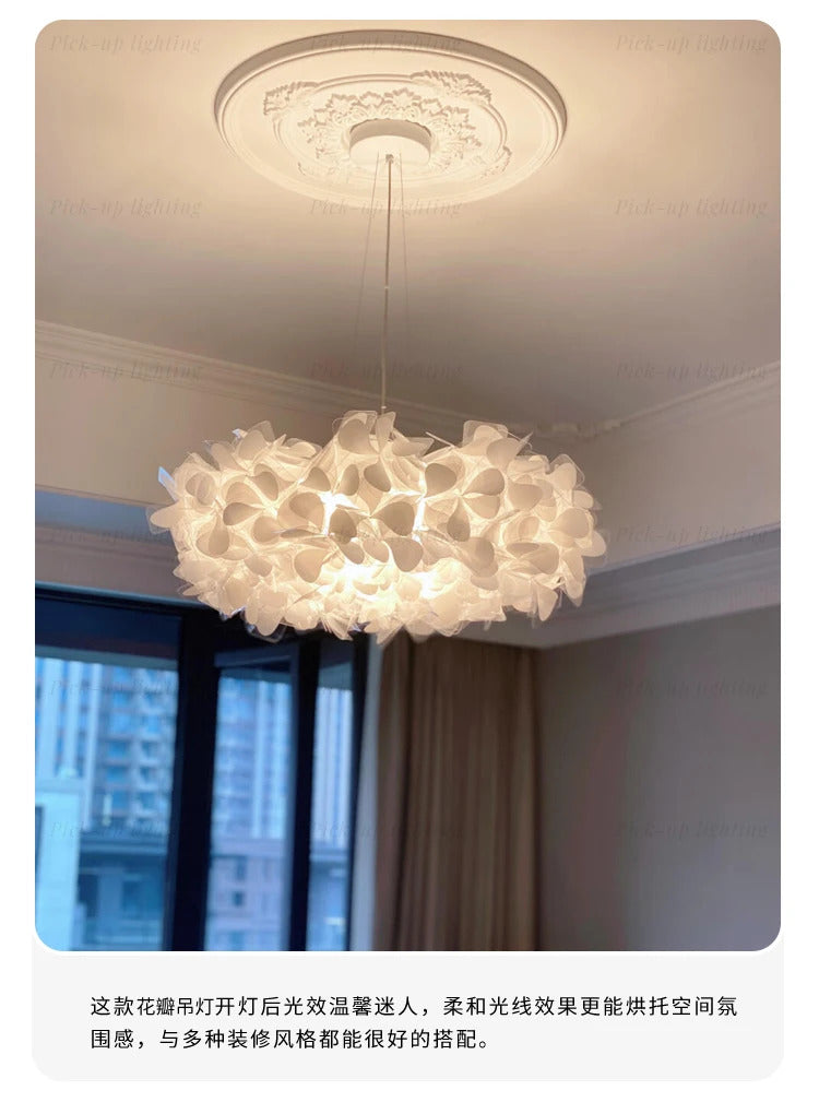 Italian Art Flower Petal Style Pendant light Nordic Clouds Led Chandelier