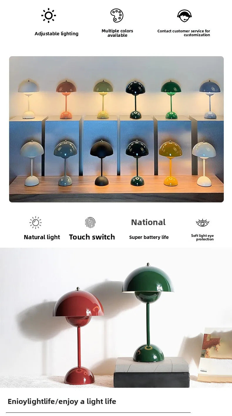 Danish Flower Bud Desk Lamp Nordic Modern Minimalist Bedroom Bedside Study Living Room Decoration LED Reading Table Light