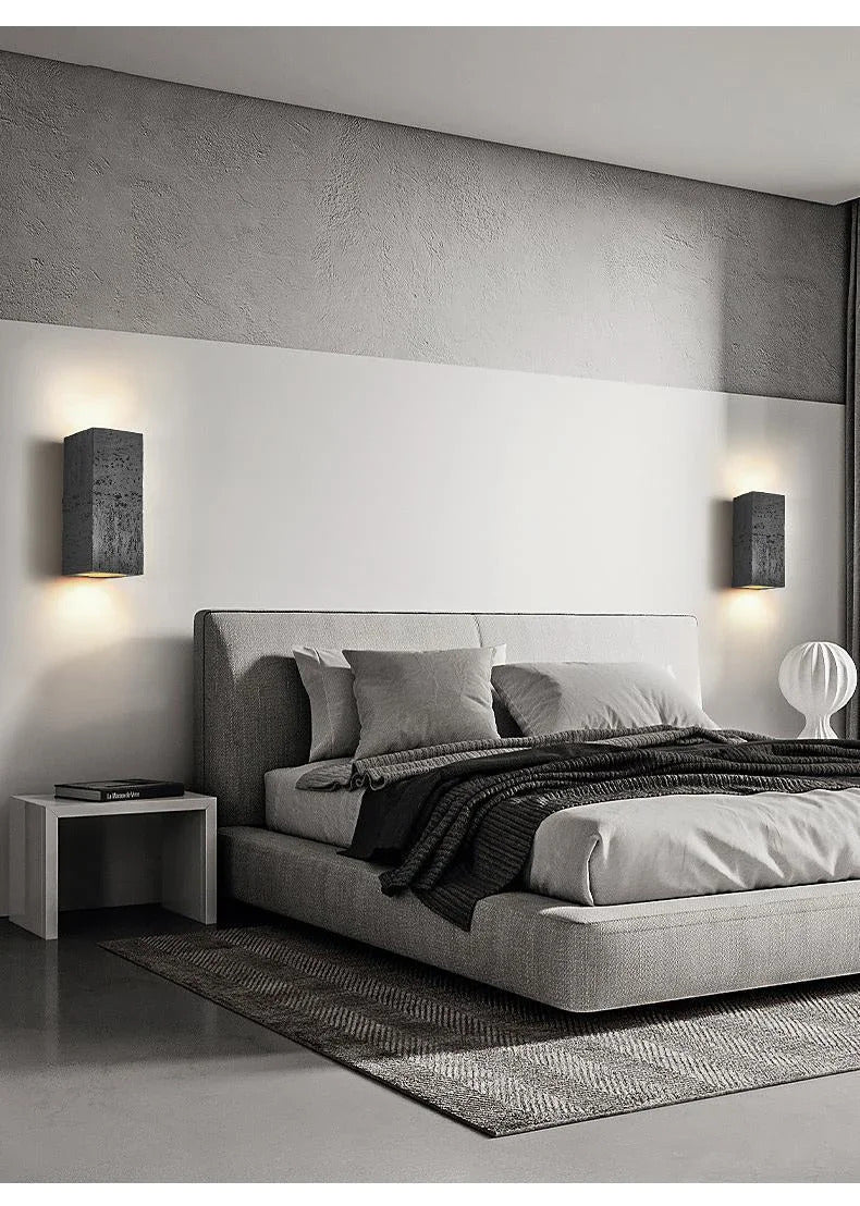 Nordic cave stone wall lamp Square outdoor Wall Lamp Cement Sconce Light LED