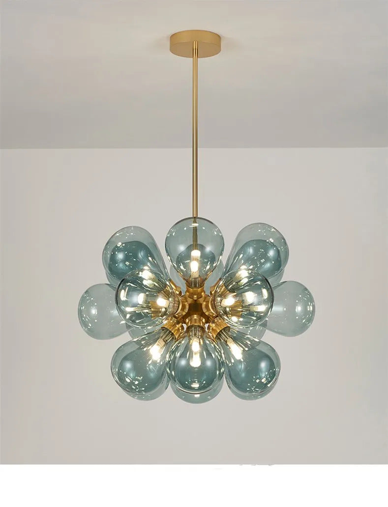 Our blue bubble Chandelier dining table light fixtures