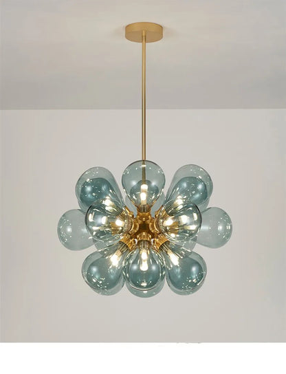Our blue bubble Chandelier dining table light fixtures
