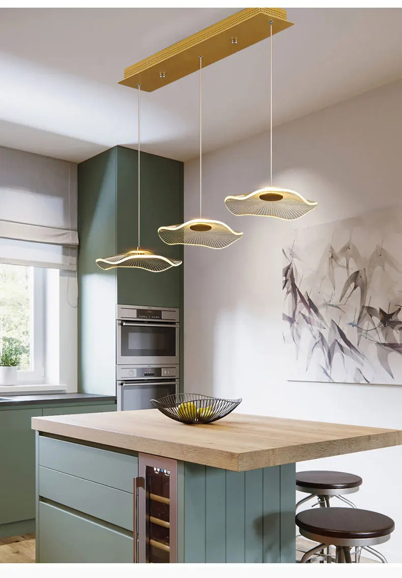 Nordic chandelier Leaf lotus chandelier of petals restaurant creative living room