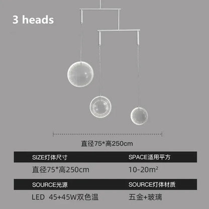 Yuji Okitsu Chandelier LED Round clear glass light replica designer furniture lighting lamp