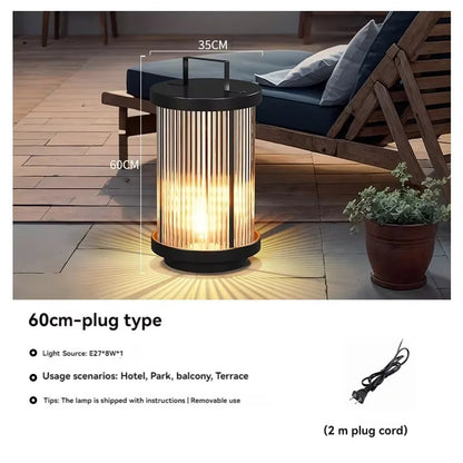 Modern Simple Clear Glass Landscape Lights Lantern Garden Solar Outdoor Light Courtyard Lawn Balcony Decoration Floor Lights
