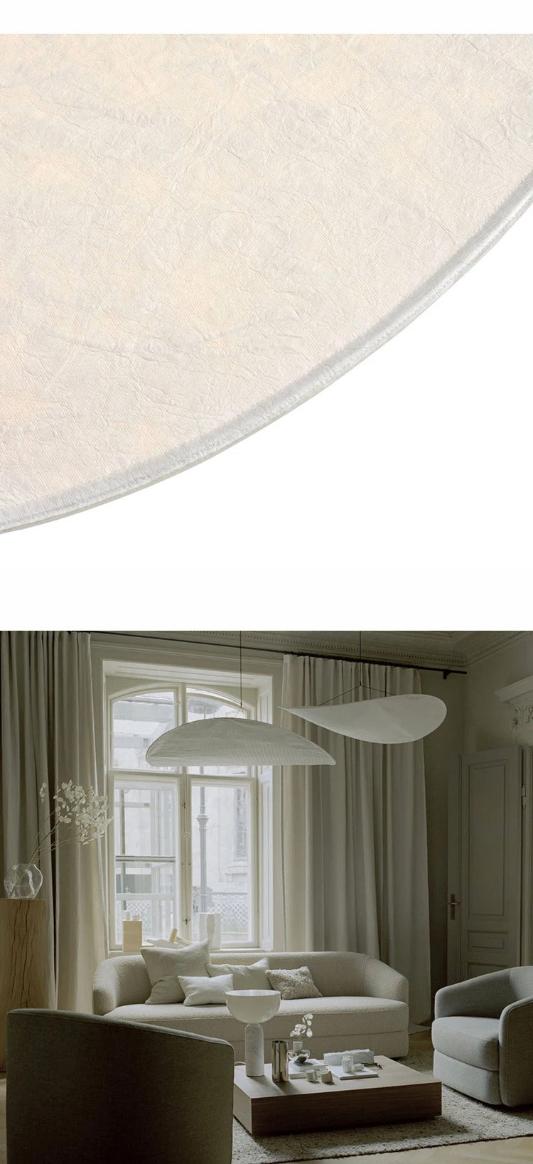 Tense Pendant Light Vertigo LED Silk Pendant Light Fabric Hanging Lamp