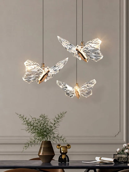 Crystal butterfly lamp Nordic Luxury Crystal Staircase Chandelier