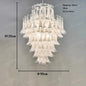 White Petal Glass Modern Romantic Artistic Ceiling Chandeliers Home LED Lighting Fixture Hanging Lamps for Living Room Decor