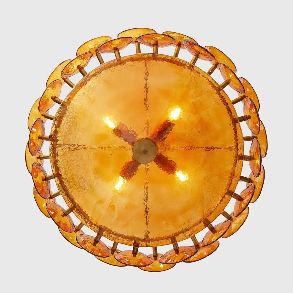 Lorenzo Chandelier Vintage French Living Room Hanging Lamp Orange Chandelier