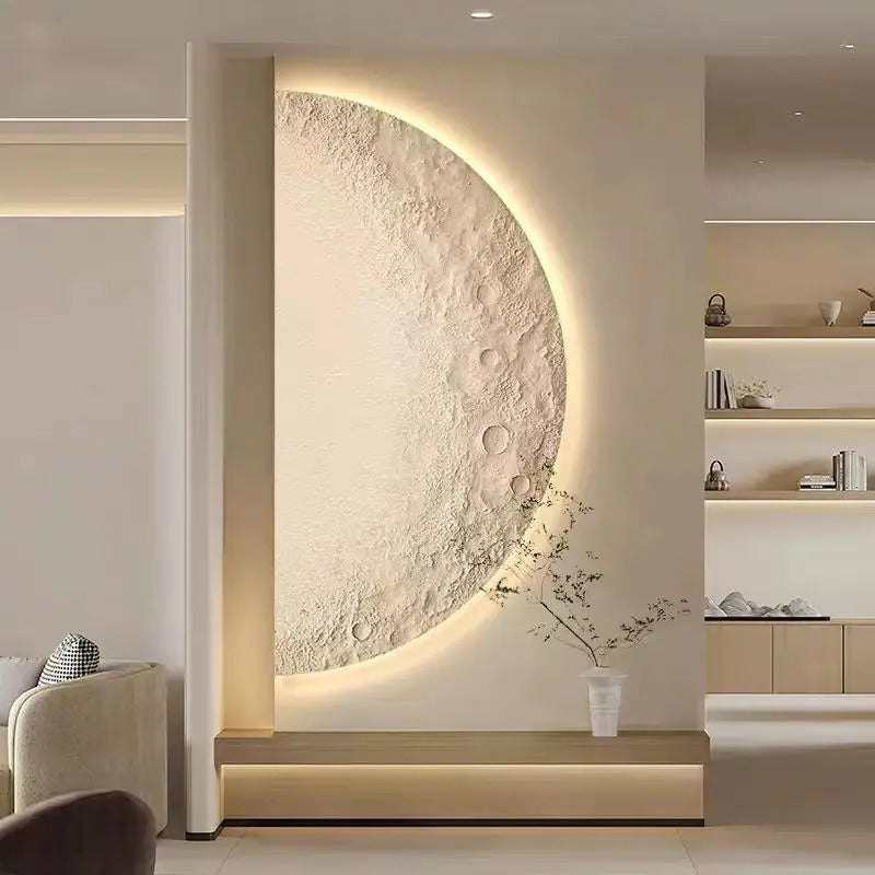Moon Wall Painting Lamp Creative Minimalist Background wall sconce Wall picture light