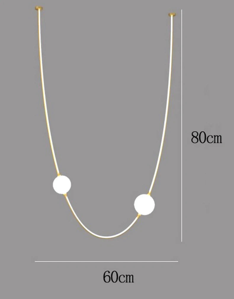 Postmodern glass ball chandelier nordic led curve light Dimmable staircase lamp