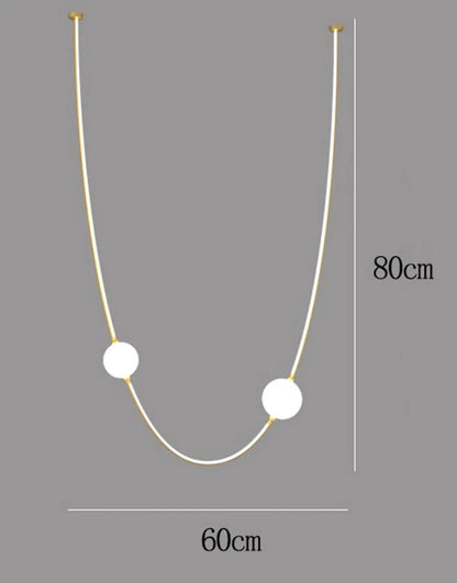 Postmodern glass ball chandelier nordic led curve light Dimmable staircase lamp