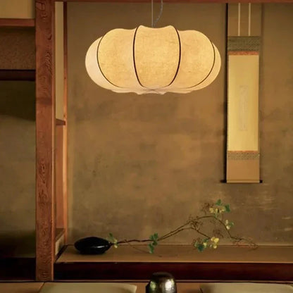 Japanese Style Wabi-sabi Style Silk Chandelier Retro Creative Bedroom Lamp