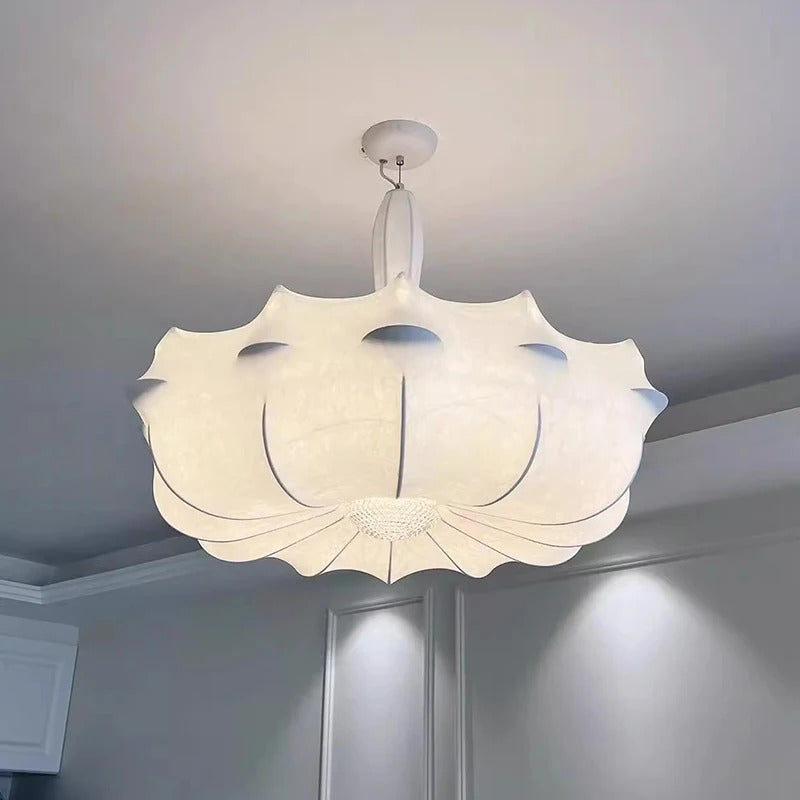 Modern Japanese Wabi Sabi Silk Pendant Lamp Living Dining Room Bedroom Ceiling Chandelier