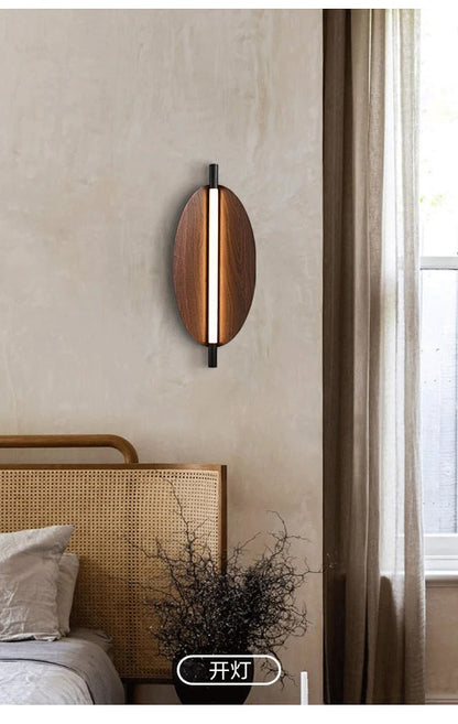 Thula leaf Wall Lamp Nordic Long minimalist wall light Japanese Wood Grain sconce