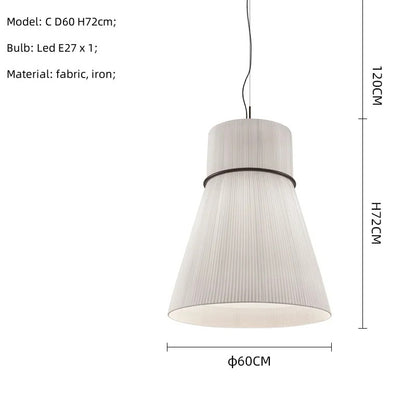 Wabi Sabi White Fabric Pendant Lamp Nordic Restaurant Decoration Cloth Chandelier