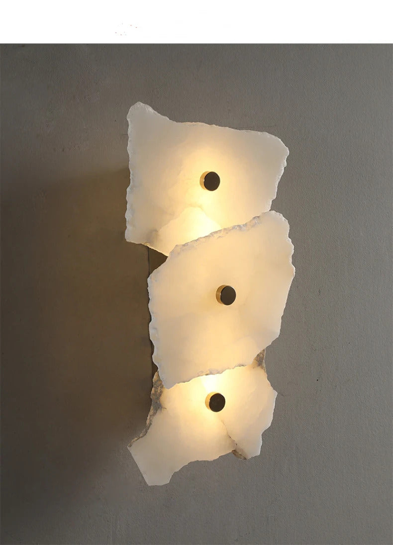 Natural Marble Luxury Wall Lamp Nordic Irregular stone Sconce light