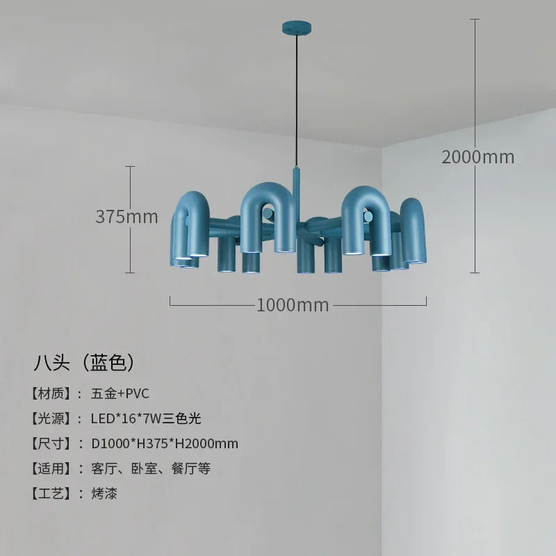 Nordic Creative U-shaped Living Room Chandelier Restaurant Personality Art Model Designer Home Decorative LED Pendant Lights