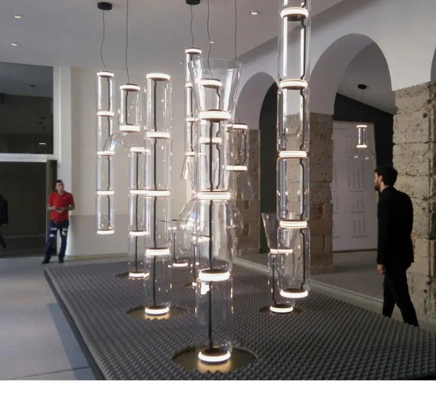 Italian Designer Glass Lampshade Pendant Light Minimalist LED Chandelier for Living Room Dining Table Home Decor