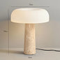 Modern Travertine Table Lamp Natural Stone LED Desk Lamp Indoor Decor Lighting Bedroom Living Room Study Matte Glass Lampshade