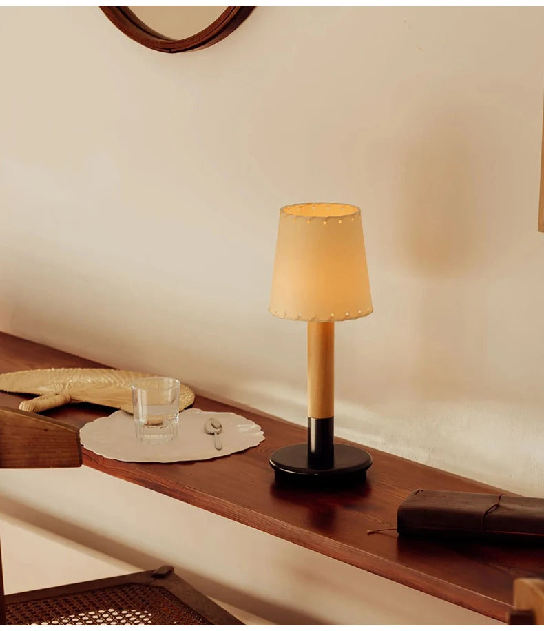 Spanish Creative Retro Nostalgic Rechargeable Table Lights LED Restaurant Bar Counter Bedroom Bedside Fabric Nighting Desk Lamps