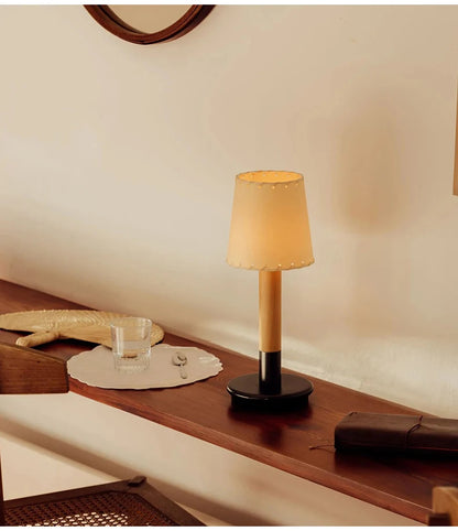 Spanish Creative Retro Nostalgic Rechargeable Table Lights LED Restaurant Bar Counter Bedroom Bedside Fabric Nighting Desk Lamps