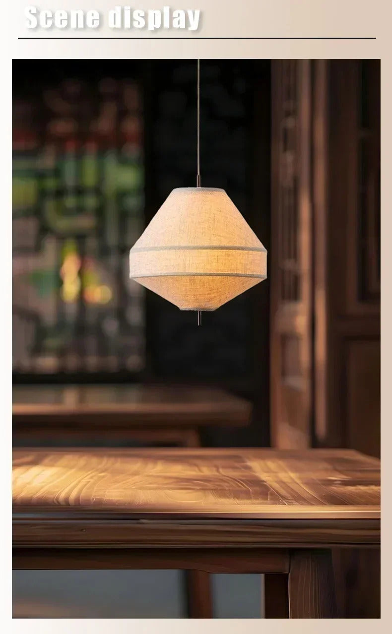 Wabi Sabi Fabric Pendant Light Nordic White Cloth Chandelier