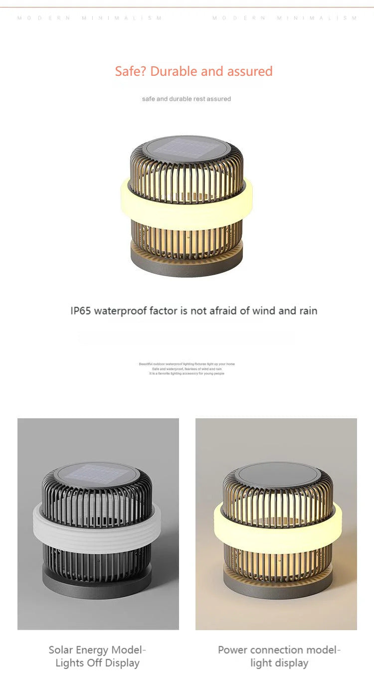 Outdoor wall column head lamps Waterproof solar floor lights  Pillar Wall lighting LED