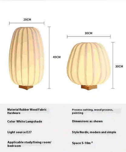 Nordic fabric table lamp, living room and study decorative table lamp, warm bedroom bedside decorative lamp