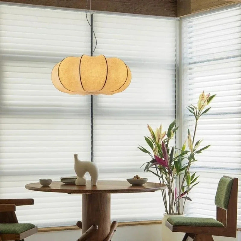 Japanese Style Wabi-sabi Style Silk Chandelier Retro Creative Bedroom Lamp