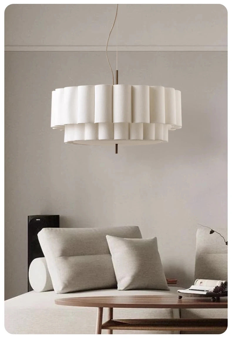 Nordic Minimalist Wabi Sabi Fabric Ceiling Chandelier Living Dining Room Bedroom Pendant Lights