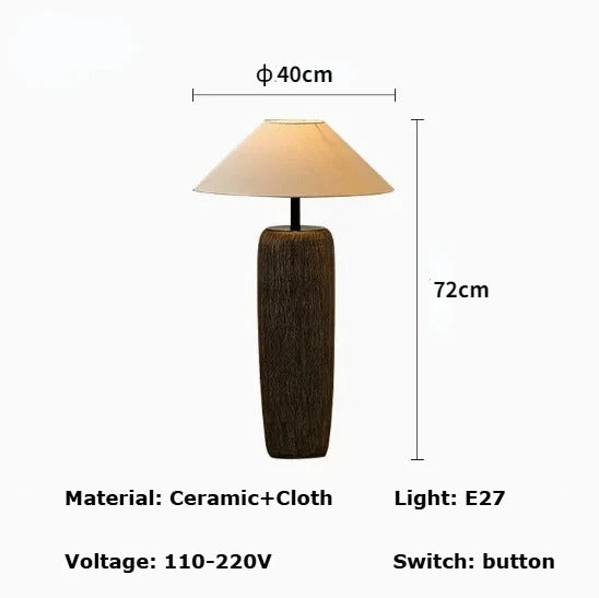 Ceramic Floor Lamp Quiet Pottery Pot Cloth Zen Floor Table Light