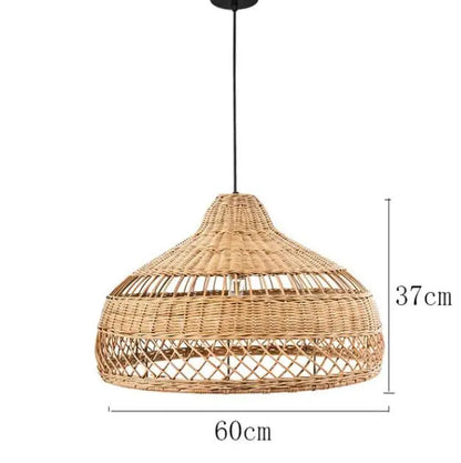 Natural Rattan wicker hanging lamp Chinese Style suspension
