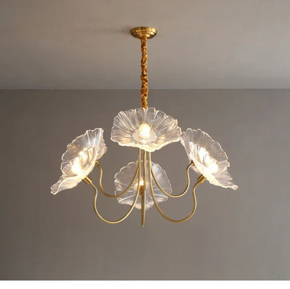 Lotus Flower Chandelier Modern Glass Flowers Led Chandelier
